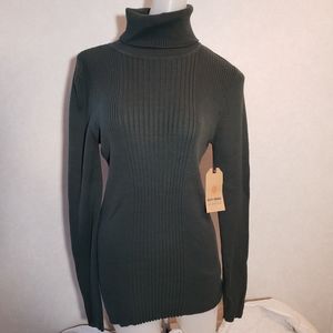 NWT Ruff Hewn Drk Green Cowl Neck Womens Sweater